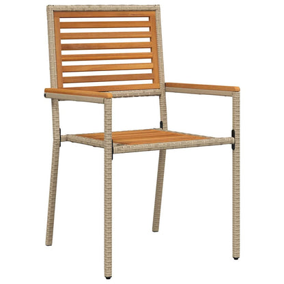 Set da Pranzo per Giardino 7 pcs Beige e Marrone polyrattan | homemem39