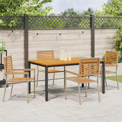 Set da Pranzo per Giardino 4 pcs Beige e Marrone polyrattan