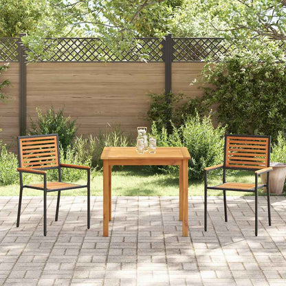 Set da Pranzo per Giardino 3 pcs Nero Poly Rattan - homemem39