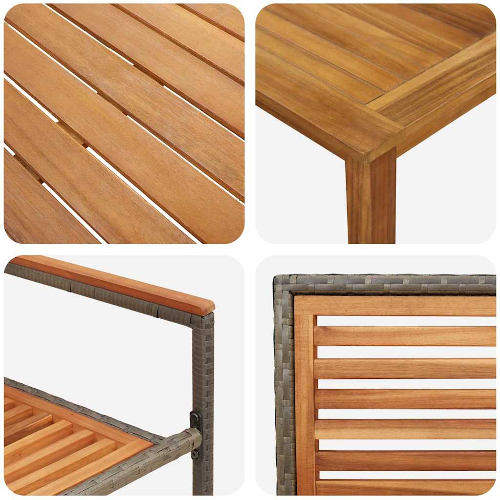 Set da Pranzo per Giardino 3 pcs Grigio Poly Rattan - homemem39