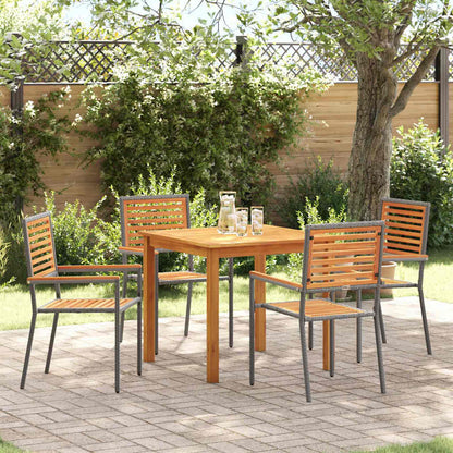 Set da Pranzo per Giardino 5 pcs Grigio Poly Rattan - homemem39