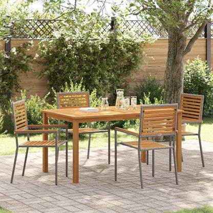 Set da Pranzo per Giardino 5 pcs Grigio