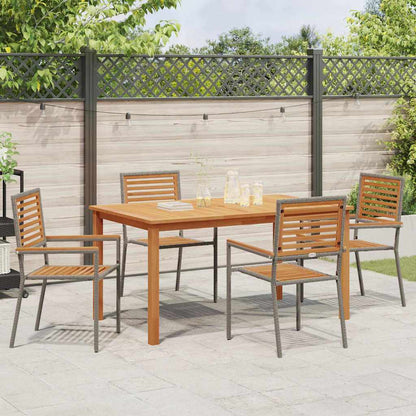 Set da Pranzo per Giardino 5 pcs Grigio