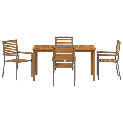 Set da Pranzo per Giardino 5 pcs Grigio | homemem39