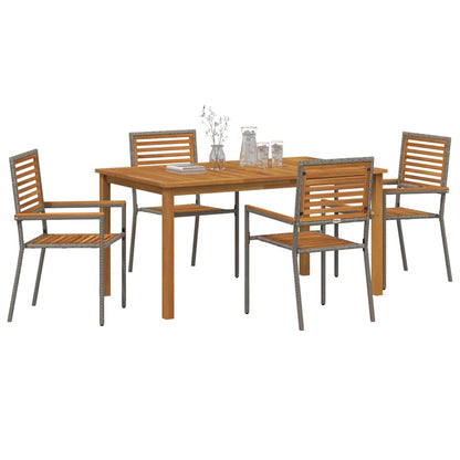 Set da Pranzo per Giardino 5 pcs Grigio | homemem39
