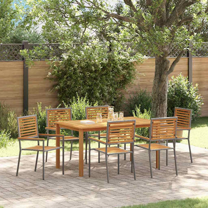 Set da Pranzo per Giardino 7 pcs Grigio