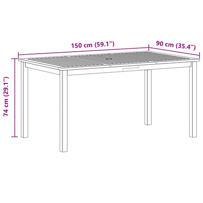 Set da Pranzo per Giardino 7 pcs Grigio