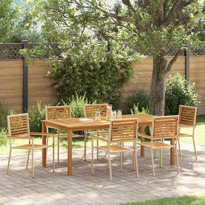 Set da Pranzo per Giardino 7 pcs Beige Poly Rattan - homemem39