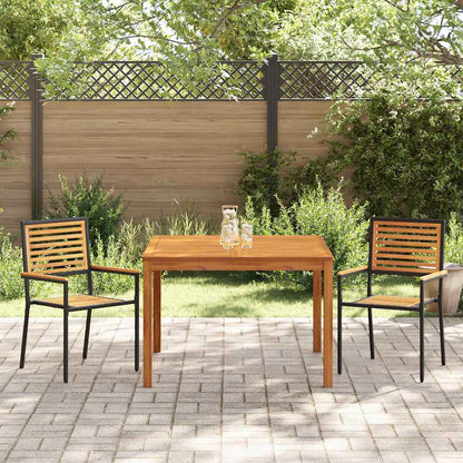 Set da Pranzo per Giardino 3 pcs Nero Poly Rattan - homemem39