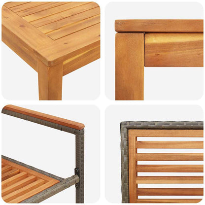 Set da Pranzo per Giardino 3 pcs Grigio