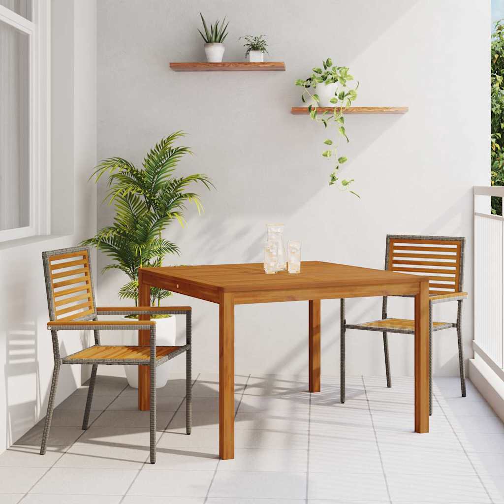 Set da Pranzo per Giardino 3 pcs Grigio