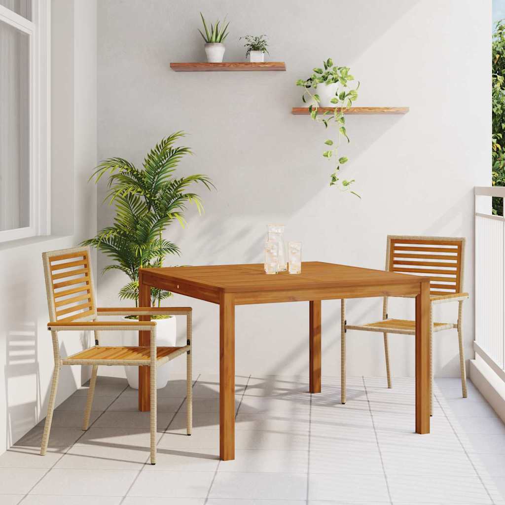 Set da Pranzo per Giardino 3 pcs Beige Poly Rattan - homemem39