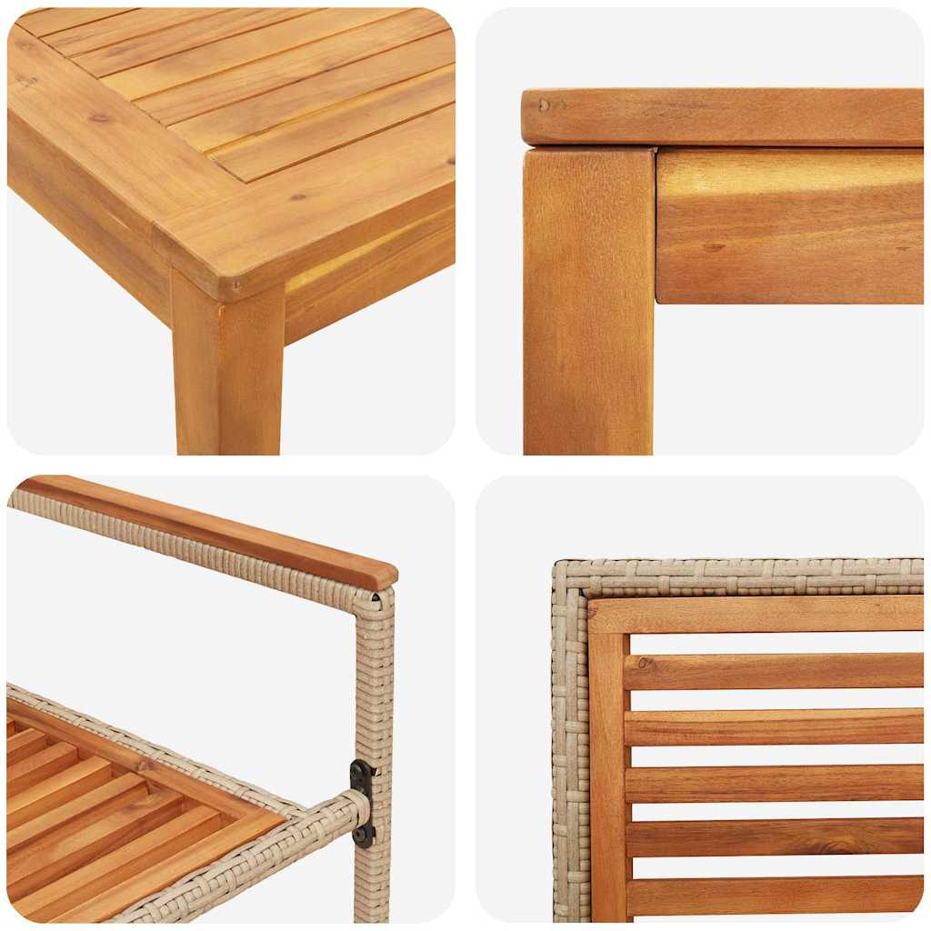 Set da Pranzo per Giardino 5 pcs Beige Poly Rattan - homemem39