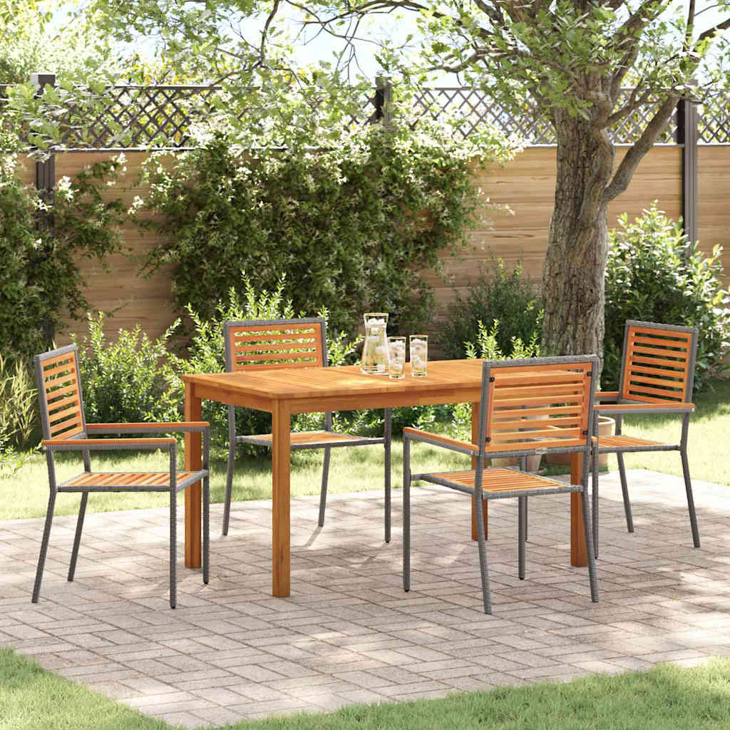 Set da Pranzo per Giardino 5 pcs Grigio | homemem39