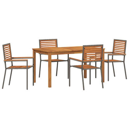 Set da Pranzo per Giardino 5 pcs Grigio | homemem39