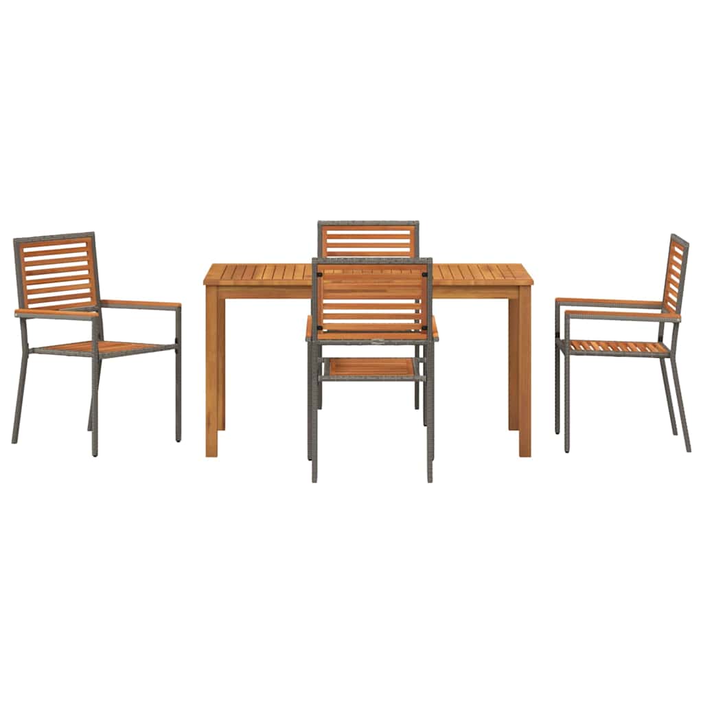 Set da Pranzo per Giardino 5 pcs Grigio | homemem39