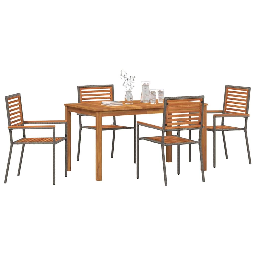 Set da Pranzo per Giardino 5 pcs Grigio | homemem39