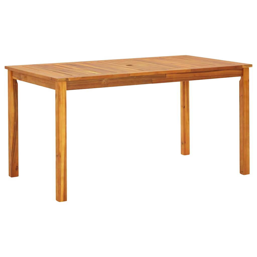 Set da Pranzo per Giardino 7 pcs Nero Legno di Acacia Massello | homemem39