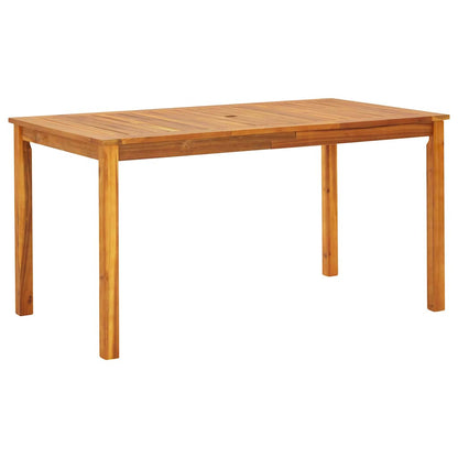 Set da Pranzo per Giardino 7 pcs Nero Legno di Acacia Massello | homemem39