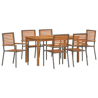 Set da Pranzo per Giardino 7 pcs Grigio | homemem39