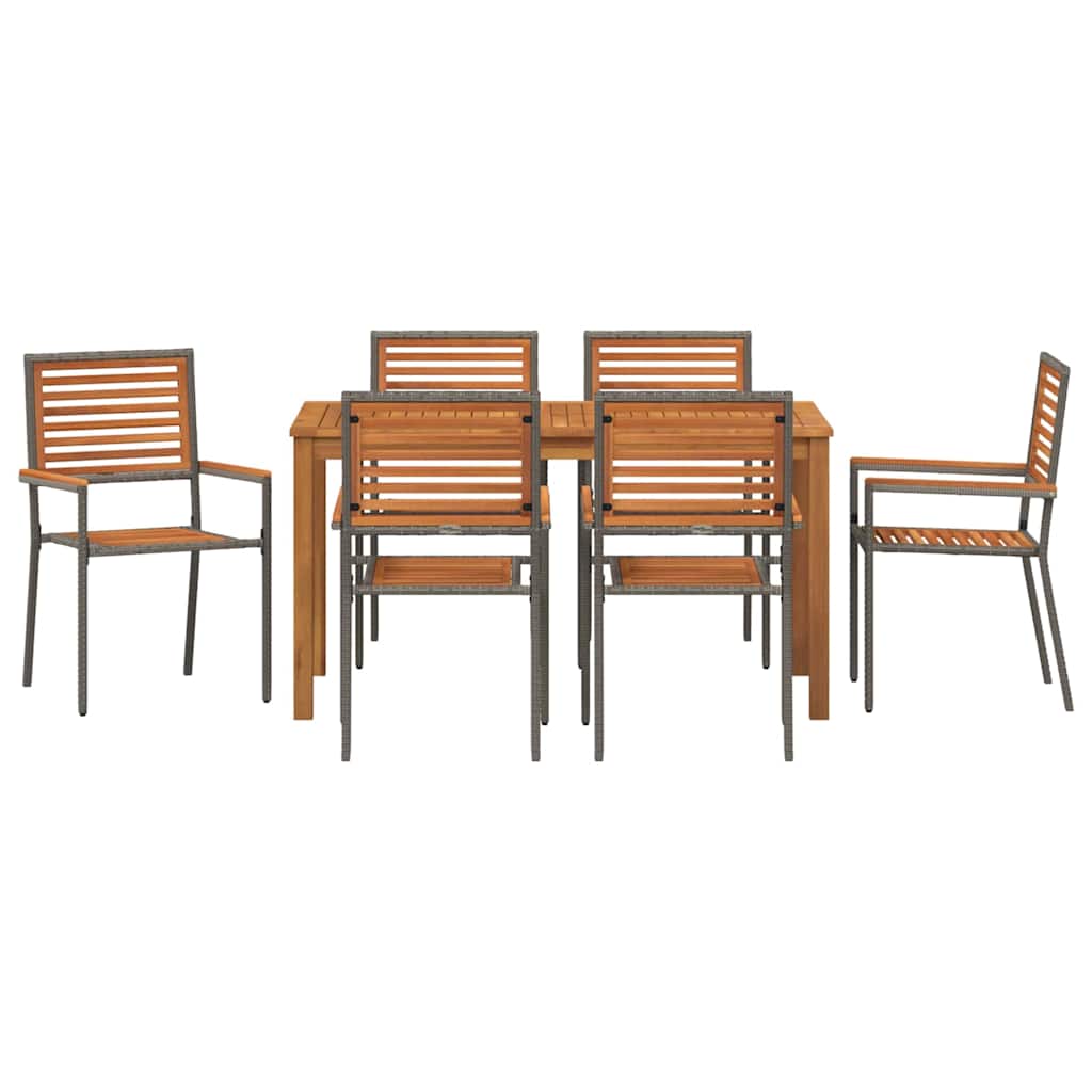Set da Pranzo per Giardino 7 pcs Grigio | homemem39