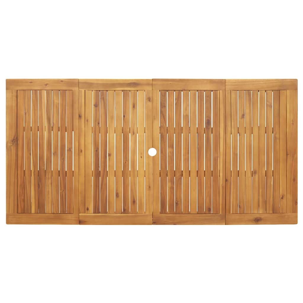 Set da Pranzo per Giardino 7 pcs Nero Legno di Acacia Massello | homemem39