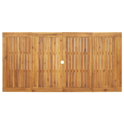 Set da Pranzo per Giardino 7 pcs Nero Legno di Acacia Massello | homemem39
