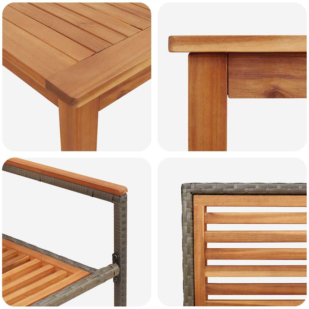 Set da Pranzo per Giardino 9 pcs Grigio | homemem39