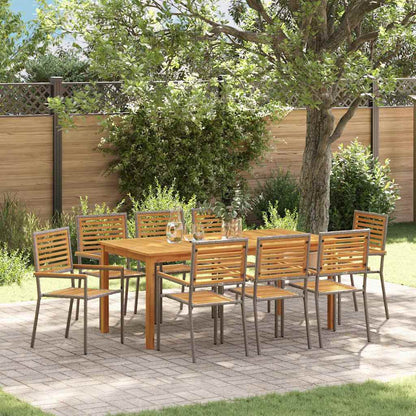 Set da Pranzo per Giardino 9 pcs Grigio | homemem39