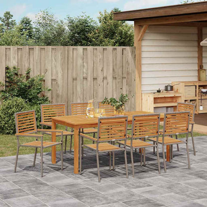 Set da Pranzo per Giardino 9 pcs Grigio | homemem39