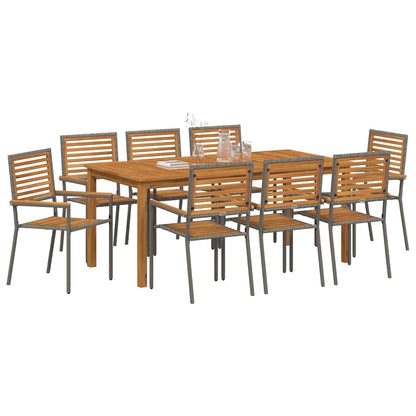 Set da Pranzo per Giardino 9 pcs Grigio | homemem39