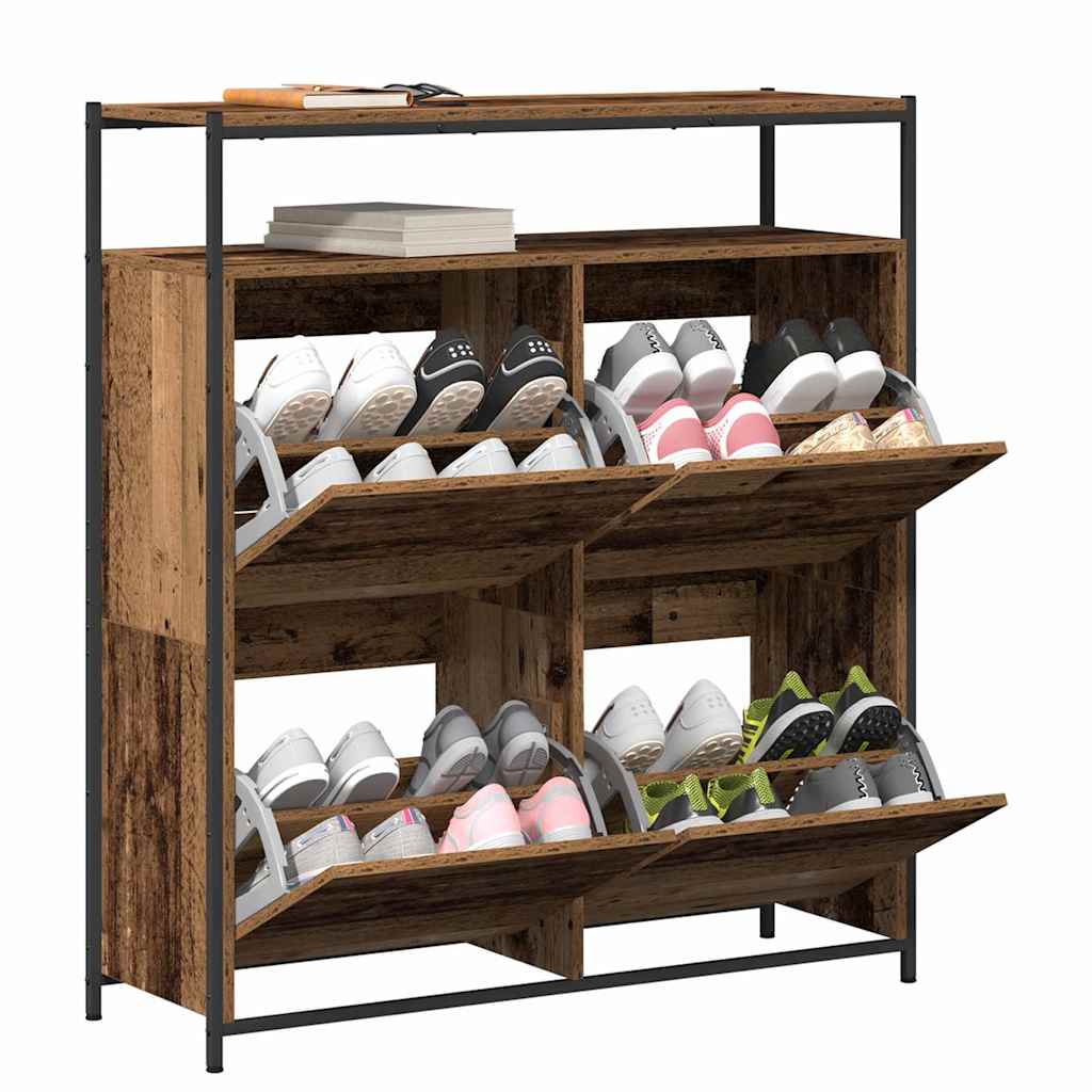 Armadio per Scarpe con porta Legno vecchio 100 x 34 x 112 cm - homemem39