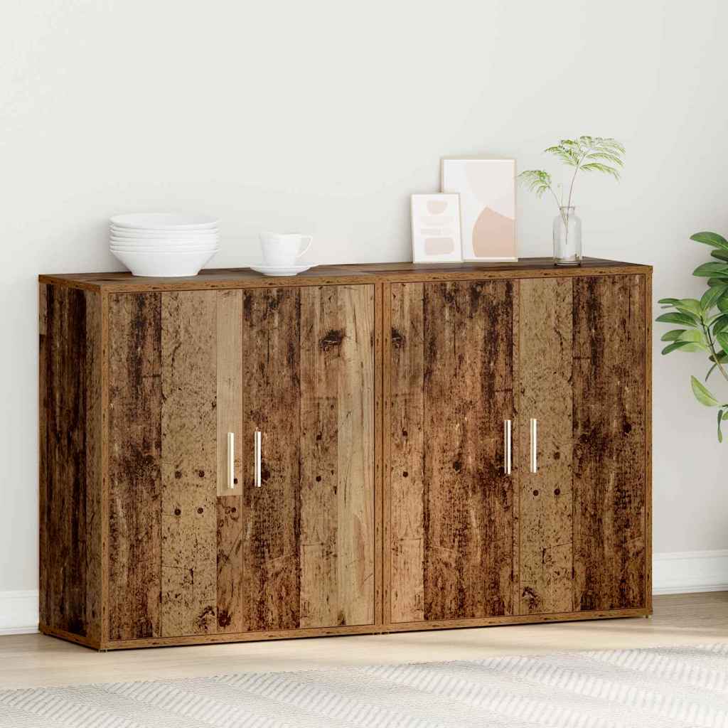 Credenza 2 pcs Legno Antico 60 x 31 x 70 cm Legno multistrato - homemem39
