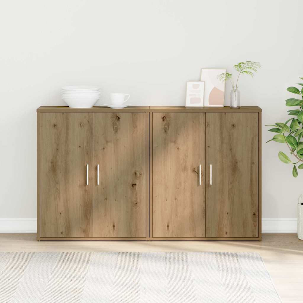 Credenza 2 pcs rovere artigianale 60 x 31 x 70 cm - homemem39