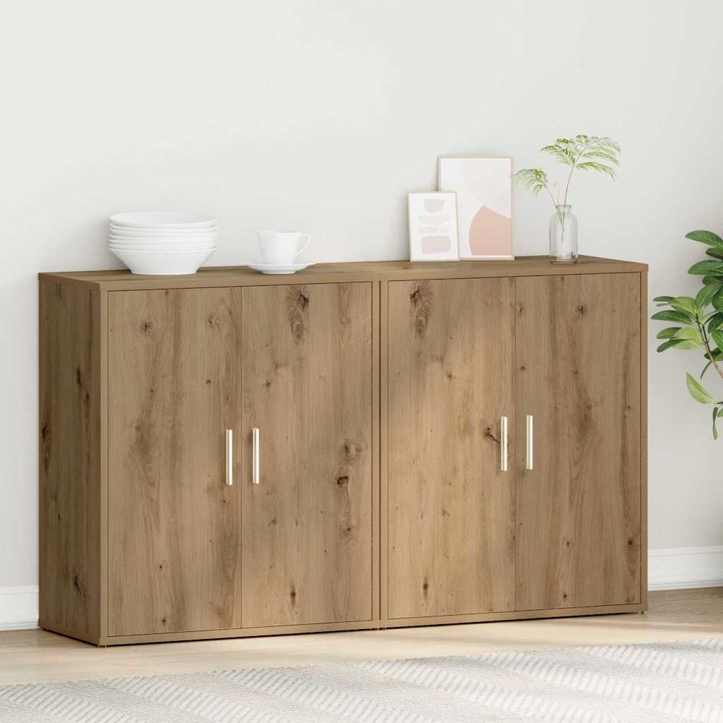 Credenza 2 pcs rovere artigianale 60 x 31 x 70 cm - homemem39