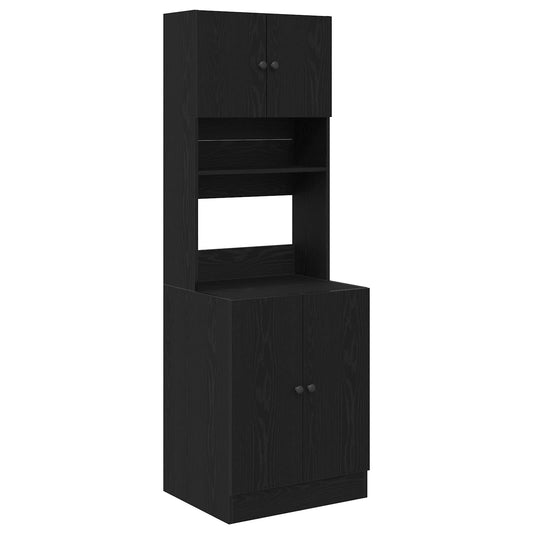 Credenza da cucina con porta 2 pcs Rovere Nero 60 x 50 x 180 cm