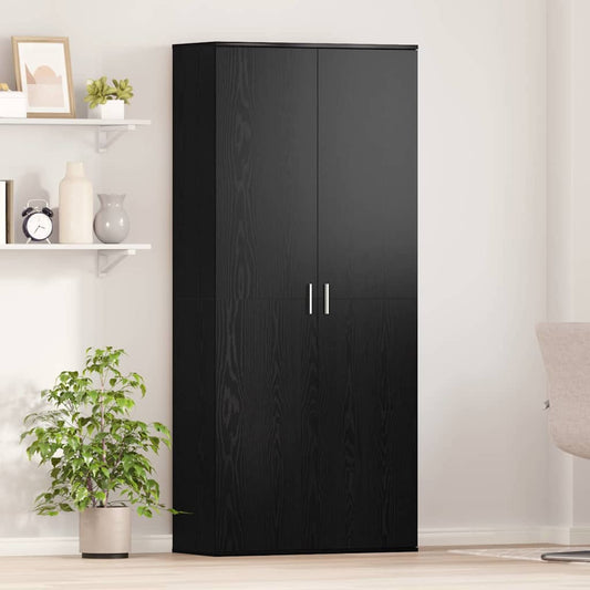 Highboard 80 x 35 x 180 cm Legno ingegnerizzato Rovere nero