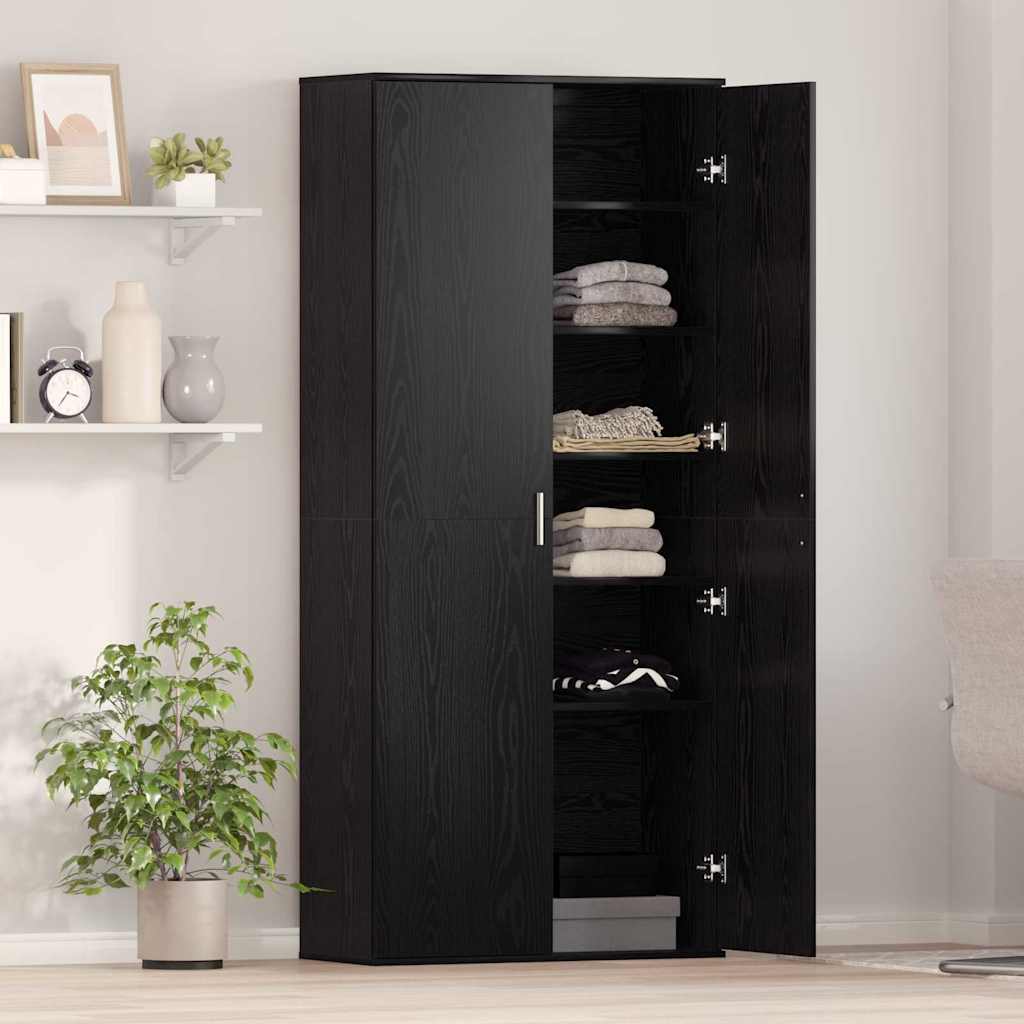Highboard 80 x 35 x 180 cm Legno ingegnerizzato Rovere nero | homemem39