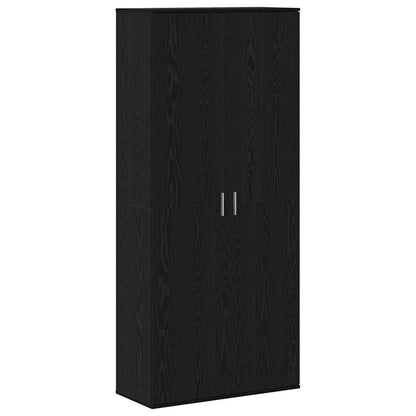 Highboard 80 x 35 x 180 cm Legno ingegnerizzato Rovere nero