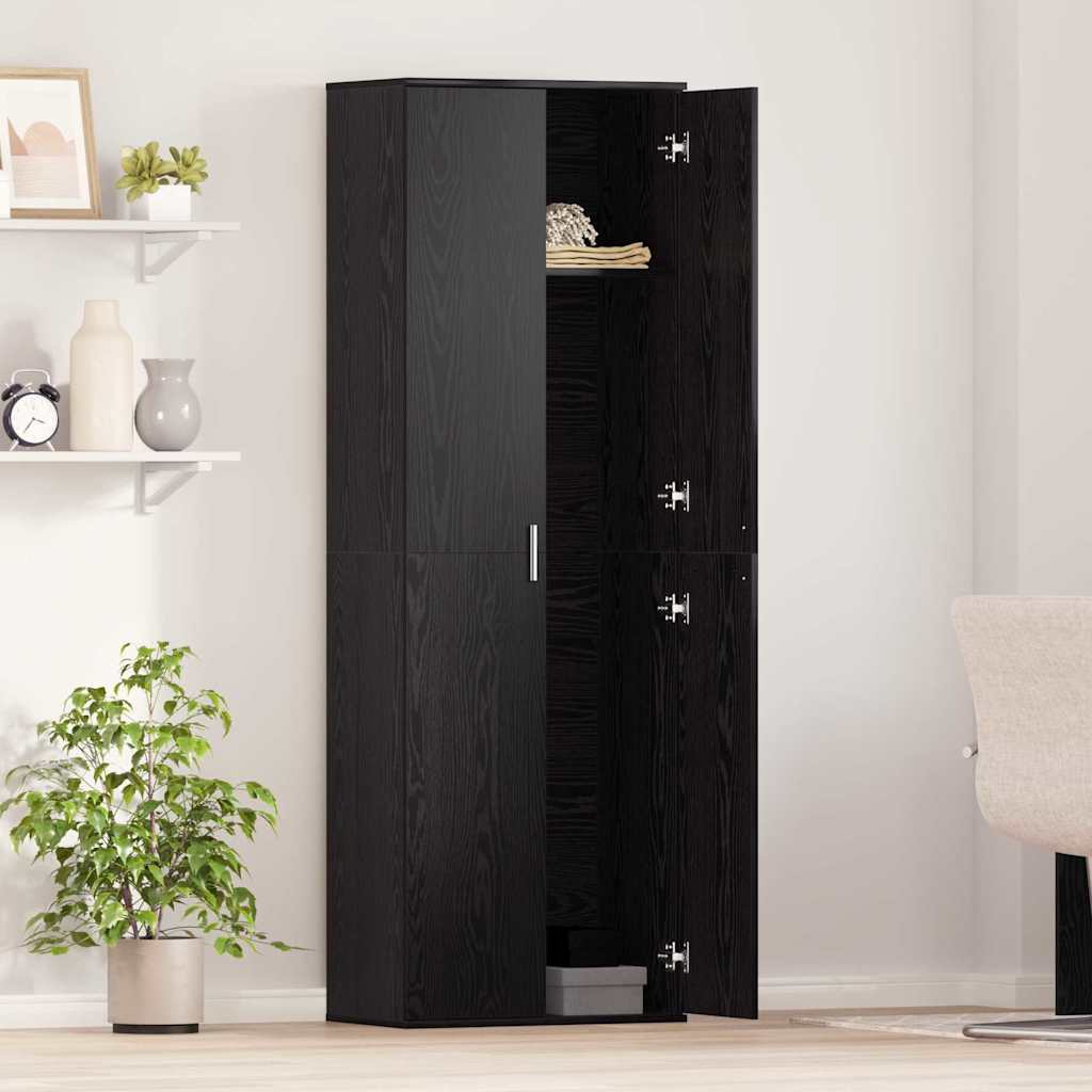 Alto mobile Rovere nero 60 x 35 x 180 cm Legno multistrato | homemem39