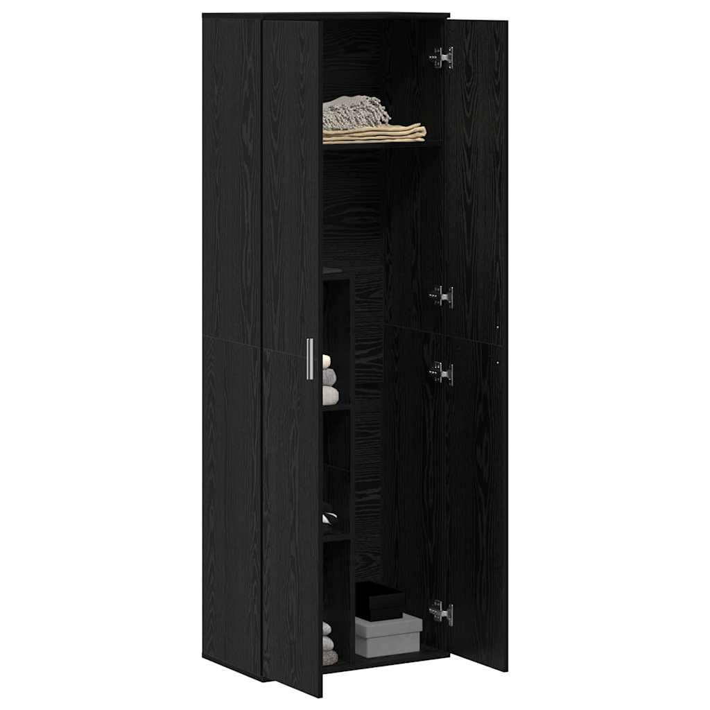 Alto mobile Rovere nero 60 x 35 x 180 cm Legno multistrato | homemem39