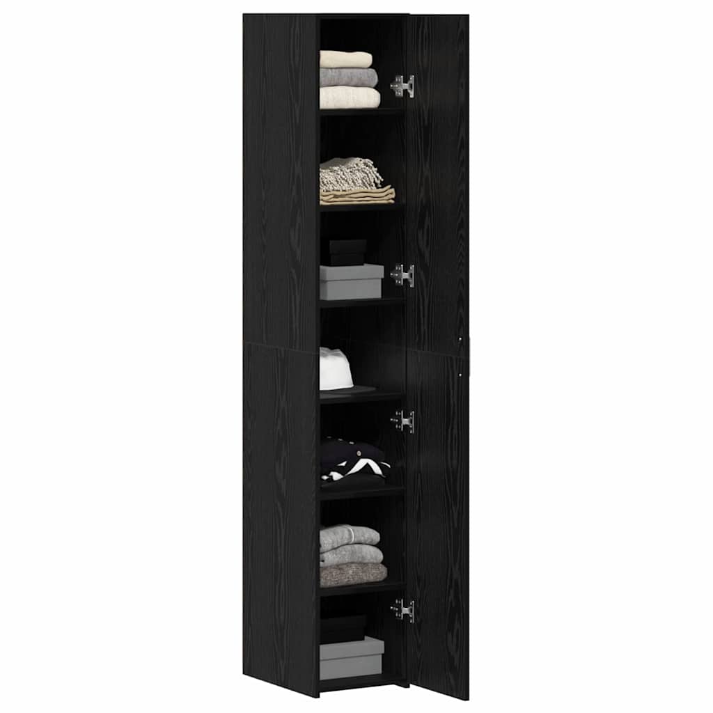 Credenza Rovere nero 30 x 42.5 x 185 cm Legno multistrato - homemem39