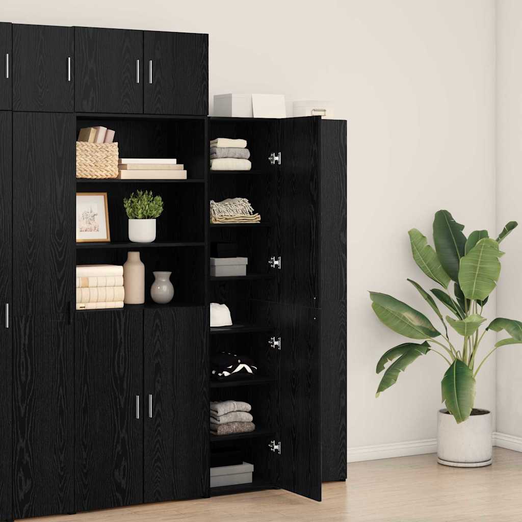 Credenza Rovere nero 40 x 42.5 x 185 cm Legno multistrato - homemem39