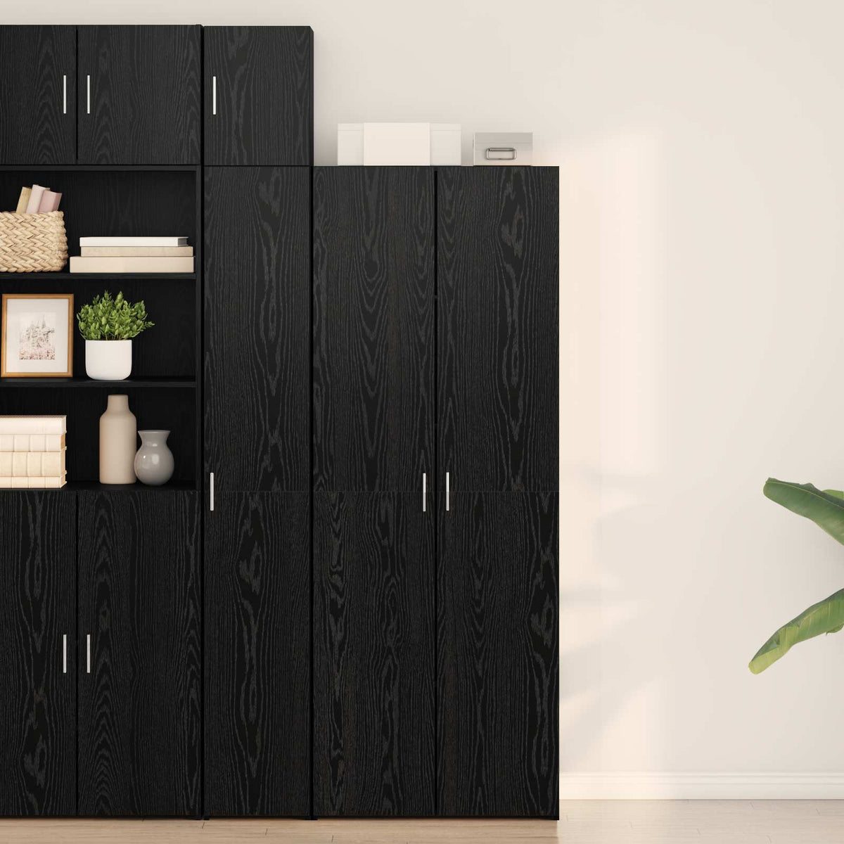 Credenza Rovere Nero 70 x 42,5 x 185 cm | homemem39