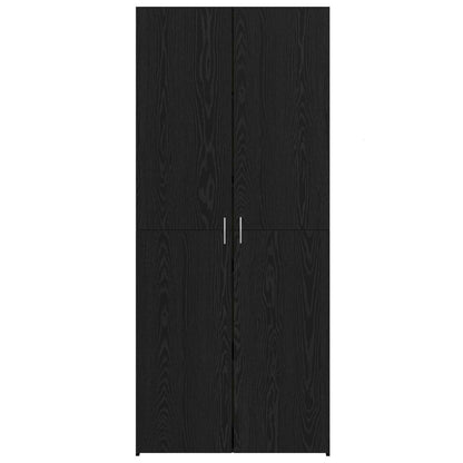 Credenza 2 pcs Rovere Nero 80 x 42 x 185 cm