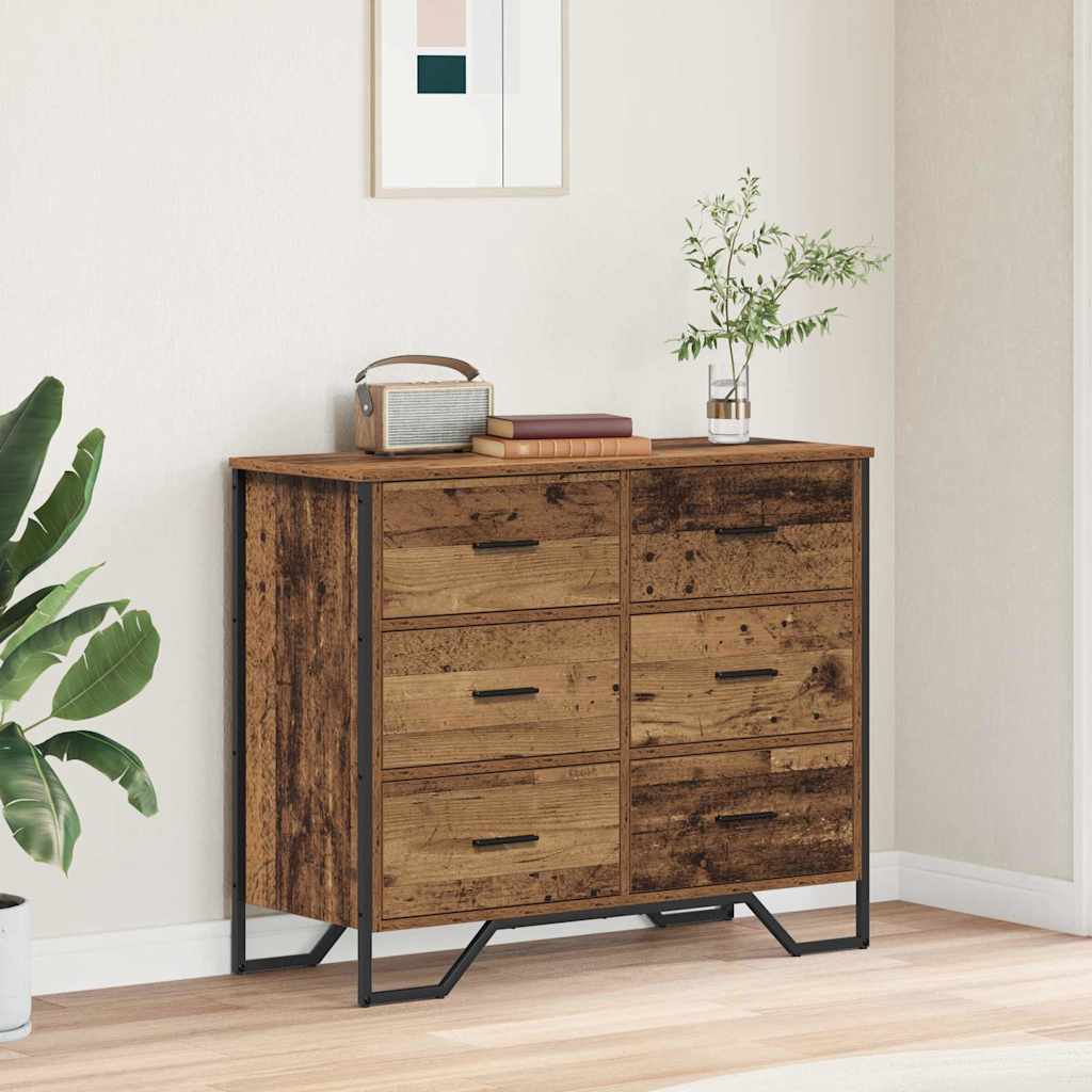 Cassettiera 6-Cassetto Legno vecchio 91 x 35,5 x 74,5 cm | homemem39