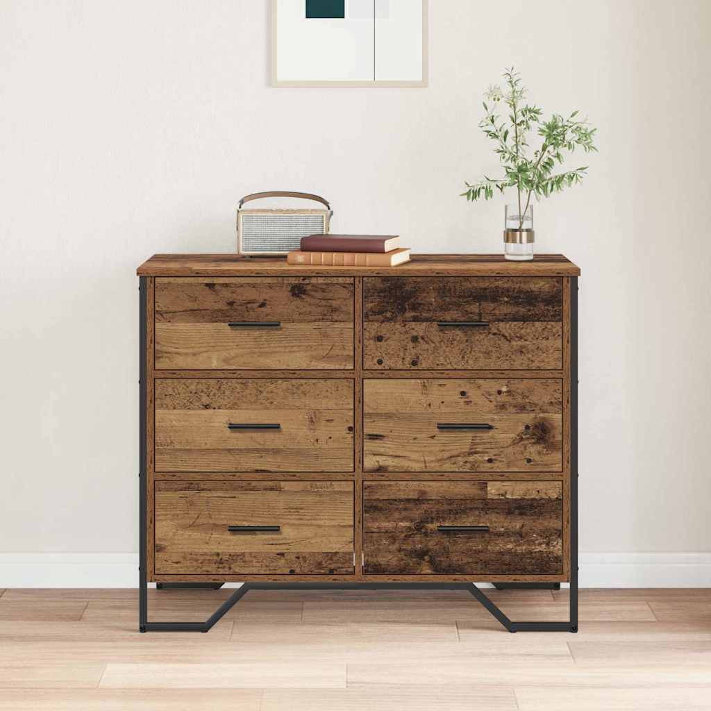 Cassettiera 6-Cassetto Legno vecchio 91 x 35,5 x 74,5 cm | homemem39