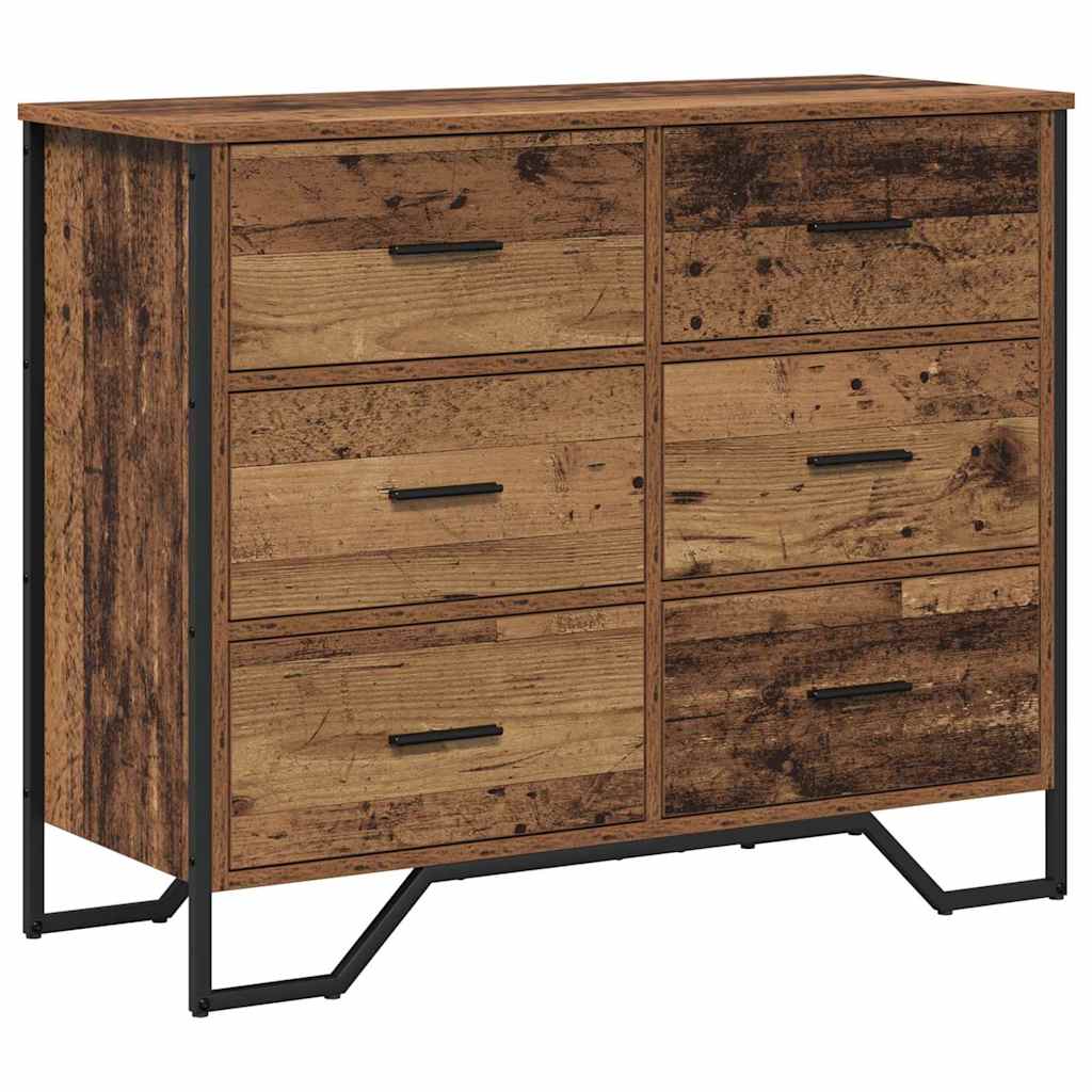 Cassettiera 6-Cassetto Legno vecchio 91 x 35,5 x 74,5 cm | homemem39