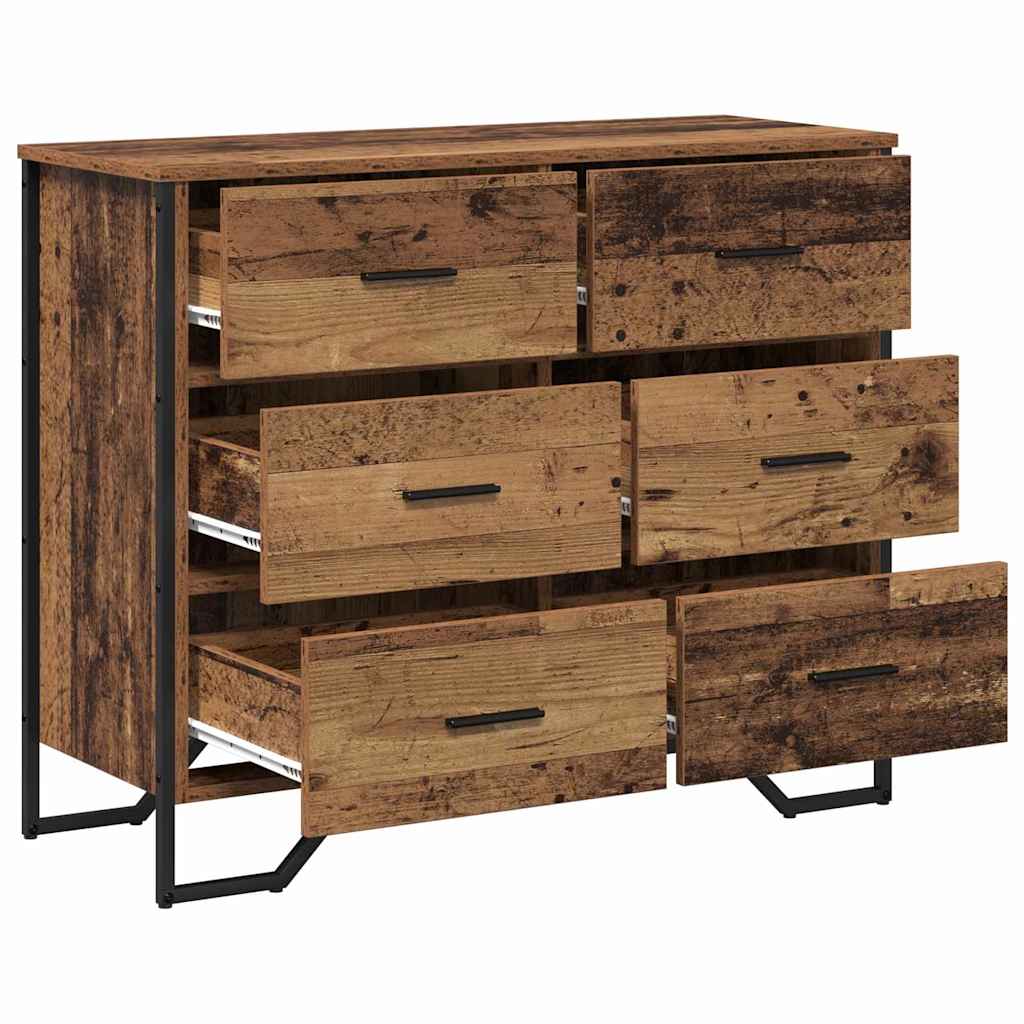 Cassettiera 6-Cassetto Legno vecchio 91 x 35,5 x 74,5 cm | homemem39