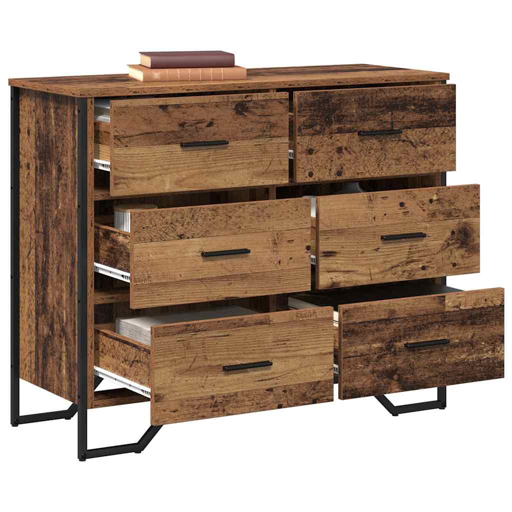 Cassettiera 6-Cassetto Legno vecchio 91 x 35,5 x 74,5 cm | homemem39